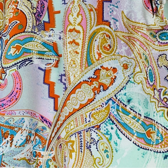 Saint Tropez West | Resort Chic Beachy Queen Paisley Flowy Peasant Top Small - Picture 3 of 8